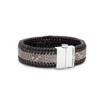 San Mixed Leather Bracelet // Black + Brown