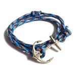 Silver Anchor Wrap // Blue + Orange