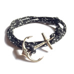 Silver Anchor Wrap // White + Black