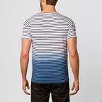 Dip-Dye Tee // Blue Stripe (S)