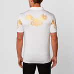 Embellished Print Polo // White (L)