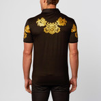 Embellished Print Polo // Black (S)