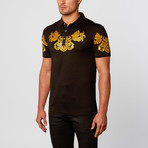 Embellished Print Polo // Black (S)