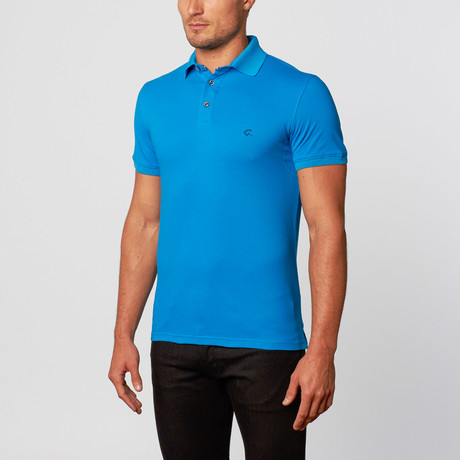 Ribbed Collar Polo // Sky Blue (S)