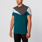 Colorblock Polo // Teal (XL)