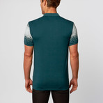 Spackled Print Polo // Teal (L)