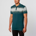 Spackled Print Polo // Teal (XL)