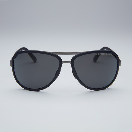 Porsche Titanium Sunglasses // Black Gunmetal Frame + Grey Lens