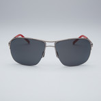 Porsche Rectangular Sunglasses // Gunmetal Frame + Grey Lens