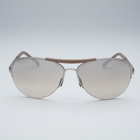 Porsche Aviator Sunglasses // Gunmetal Frame + Olive Silver Mirror Lens