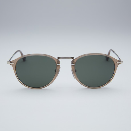 Persol Sunglasses Reflex Edition // Ivory Frame + Green Grey Lens