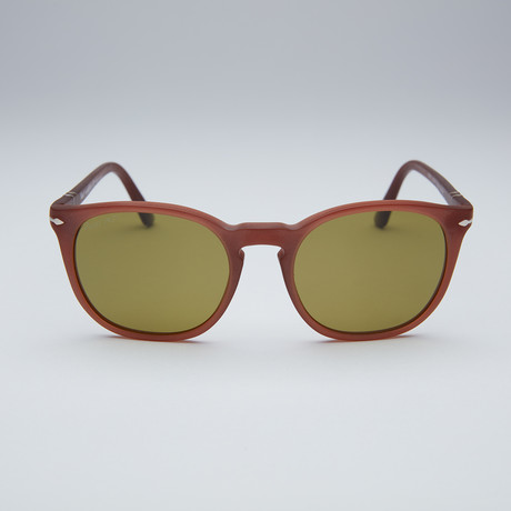 Persol // Polarized Sunglasses // Matte Brown Frame + Green Lens