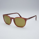 Persol // Polarized Sunglasses // Matte Brown Frame + Green Lens