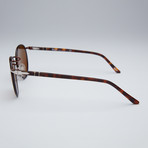 Persol Round Sunglasses // Brown Frame + Brown Lens