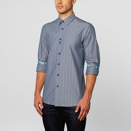 Classic Button-Up // Chambray Diamond Stripe (S)
