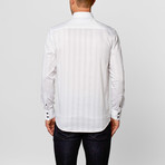 Classic Button-Up // White + Blue (S)