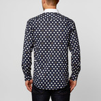 Classic Button-Up // Navy + White Dot (S)