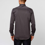 Classic Button-Up // Black + Grey Stripe (2XL)