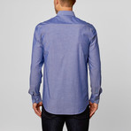 Solid Button-Up + Paisley Trim // Chambray (S)