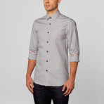 Coogi // Solid Button-Up + Paisley Trim // Light Grey (S)