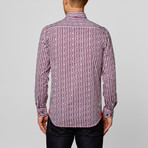 Paisley Button Up // Red + White + Blue Stripe (S)