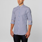 Classic Button-Up // Blue + White Stripe (S)