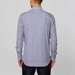 Classic Button-Up // Blue + White Stripe (S)