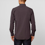 Solid Button-Up + Star Spangled Trim // Navy + Red (S)