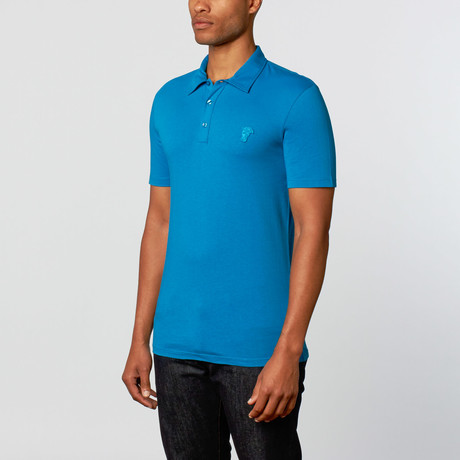 Royal Knights & Co. // Medusa Embroidered Polo // Cerulean Blue (M)