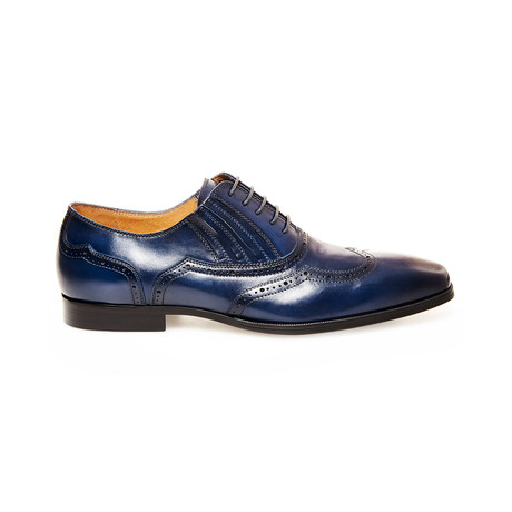 Masque Wingtip Oxford // Blue Leather (US: 12)