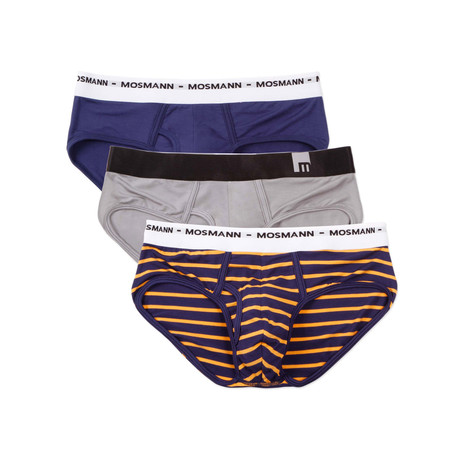 Modal + Bamboo Brief // Grey + Blue + Orange // 3-Pack (L)