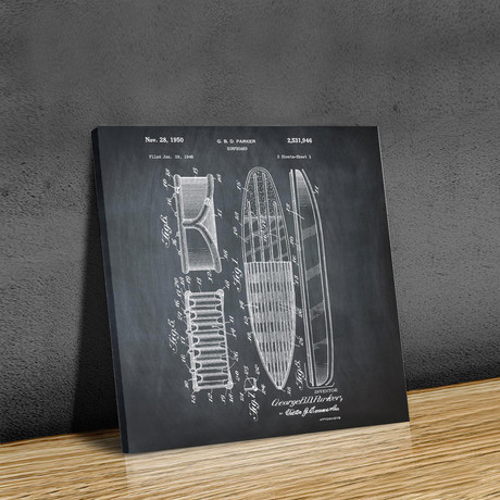 Surfboard, 1948 // Chalkboard (20"W x 20"H // Print)