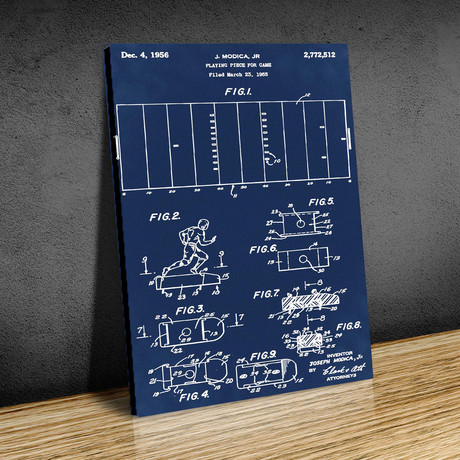 Football Game Piece, 1955 // Blue (18"W x 24"H // Print)