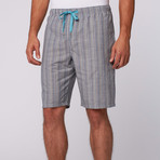 Buffalo Jeans // Slub Madras Drawstring Short // Maui Blue Stripe (L)