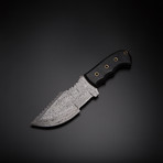 Damascus Handmade Tracker Knife + Pouch // TRK-02
