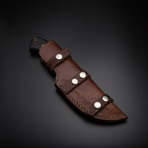 Damascus Handmade Tracker Knife + Pouch // TRK-02