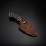 Damascus Handmade Skinner Knife + Pouch // SK-57