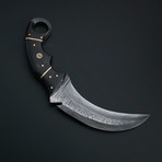 Damascus Karambit Knife + Pouch // KBT-01