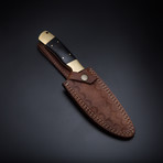 Damascus Handmade Hunting Knife + Pouch // HK-52