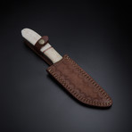 Damascus Handmade Hunting Knife + Pouch // HK-17