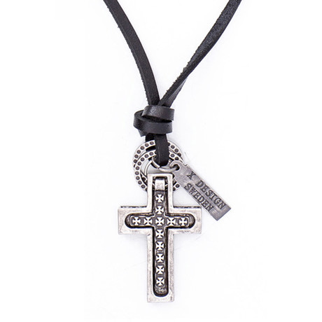 Lucca Cross Necklace (Black)