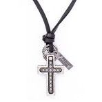 Lucca Cross Necklace (Black)
