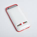PWR CASE // iPhone 6/6s // White + Red (2.3x Battery Power)