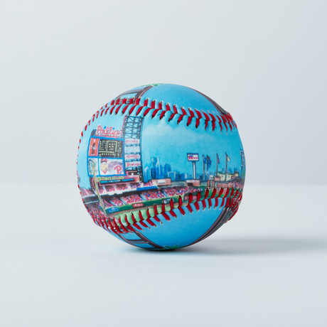 Citizens Bank Park (Baseball + Display Case + Wooden Stand)