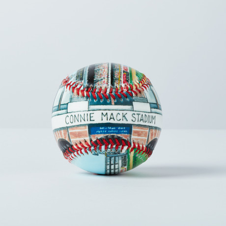 Connie Mack Stadium (Baseball + Display Case + Wooden Stand)