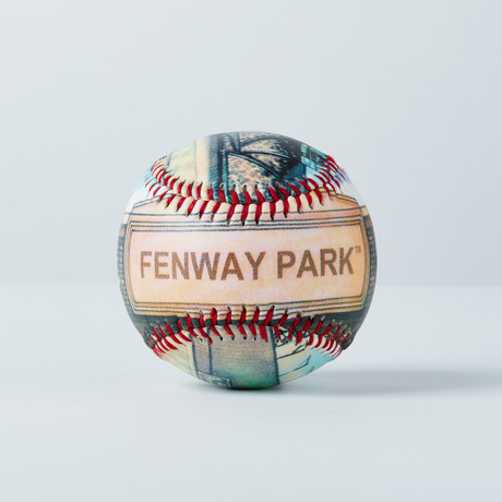 Fenway Park (Baseball + Display Case + Wooden Stand)