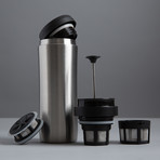 Coffee + Tea Travel Press (Brushed Stainless)