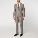 Single Breasted Slim Fit Suit // Light Grey (US: 40S)