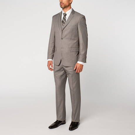 Single Breasted Modern Fit Suit 3-Piece Suit // Light Grey (US: 36S)