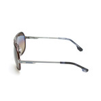 Alex Sunglasses // Bronze + Silver + Blue Trim